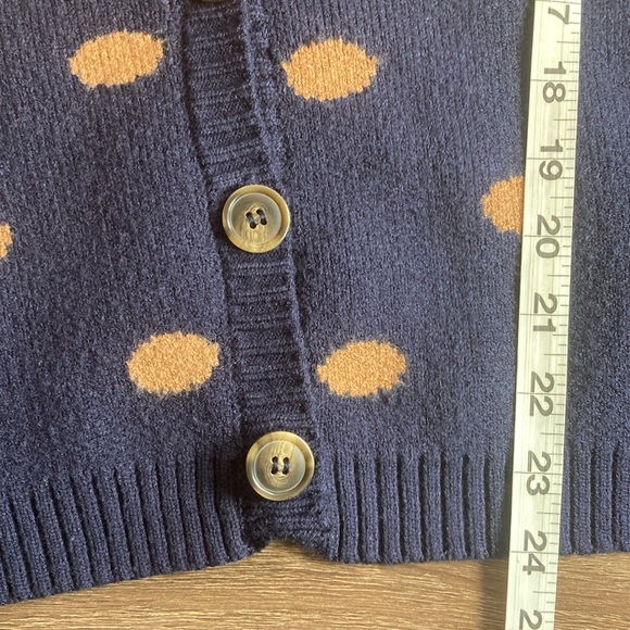 Les Serein Women Navy polka dot Cardigan sweater size Large EUC - Picture 6 of 9